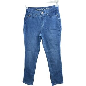 Belle by Kim Gravel‎ Flexibelle Rollabelle Jean Washed Indigo Petite 0 NWOT